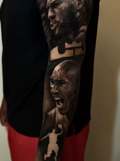 Kobe Bryant tattoo by Ganga Tattoo #Ganga #GangaTattoo #kobebryanttattoo #kobebryant #Lakers #24 #basketball #sports #memorialtattoo