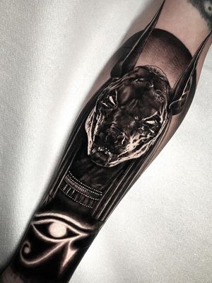 Anubis tattoo by Enrico Widler #EnricoWidler #anubis #anubistattoo #egyptiantattoo #egyptian #egypt #deity #god #mythical
