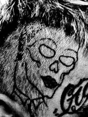 Lil Peep Ed Hardy tattoo #LilPeep #EdHardy #facetattoos #facetattoo
