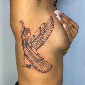 Egyptian tattoo by Brittany Randell #BrittanyRandell #humblebeetattoo #egyptian #egypt #tattoosondarkskin #darkskintattoos
