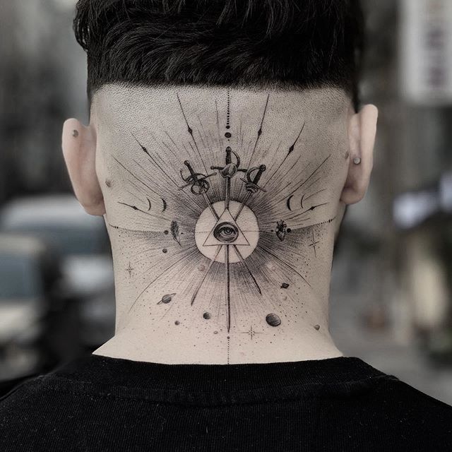 Eye tattoo on back of neck  Back of neck tattoo Neck tattoo Eye tattoo