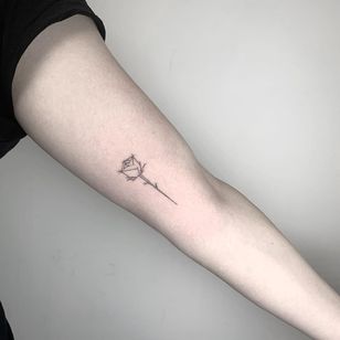 small rose tattoo by hen dudi #hendudi #smalltattoo #rosetattoo #rose #tinytattoo #microtattoo