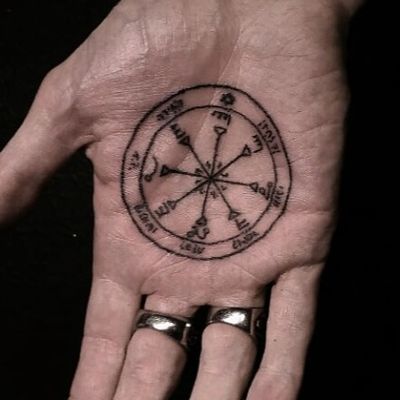 Sigil palm tattoo by B Ignorant #Bignorant #Esoteric #Esoterictattoo #Esoterictattoos #alchemytattoo #alchemytattoos #sigil #occult #handtattoo #palmtattoo #darkart