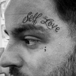 Semicolon tattoo by J Doe aka rosepawtattoo #rosepawtattoo #jdoe #semicolon #undereyetattoo #doteyetattoo 