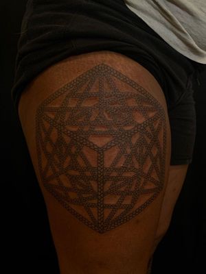 Geometric ropework tattoo by Doreen Garner aka flesh and fluid #doreengarner #fleshandfluid #illustrative #linework #geometric #sacredgeometry #rope #tattoosondarkskin #darkskintattoos