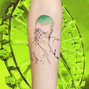 Frank Ocean tattoo by Lara aka 90sdolphintattoo #Lara #90sdolphintattoo #LaraThomsonEdwards #frankocean #portrait #music #illustrative