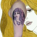 Belladonna anime tattoo by Lara aka 90sdolphintattoo #Lara #90sdolphintattoo #LaraThomsonEdwards #japanese #japaneseinspired #anime #manga #belladonna #illustrative #movie