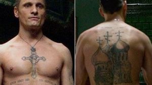 Nikolai’s Russian mob tattoos in Eastern Promises #filmtattoos #realistictattoos #movietattoos #prisontattoos #mafiatattoos #VigoMortensen #russiantattoo #EasternPromises