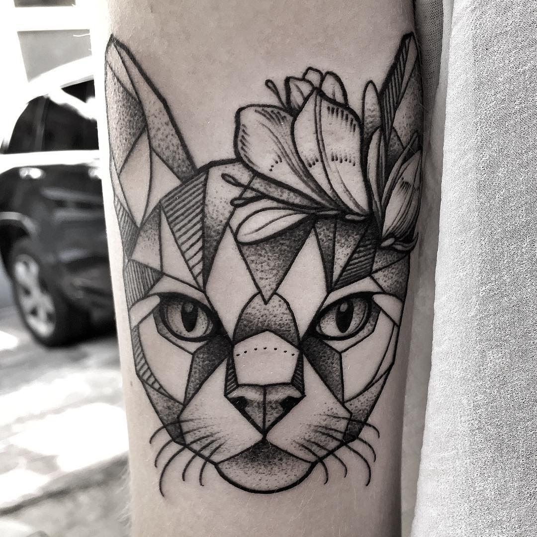 Egyptian Cat Face Tattoo Design – Tattoos Wizard Designs