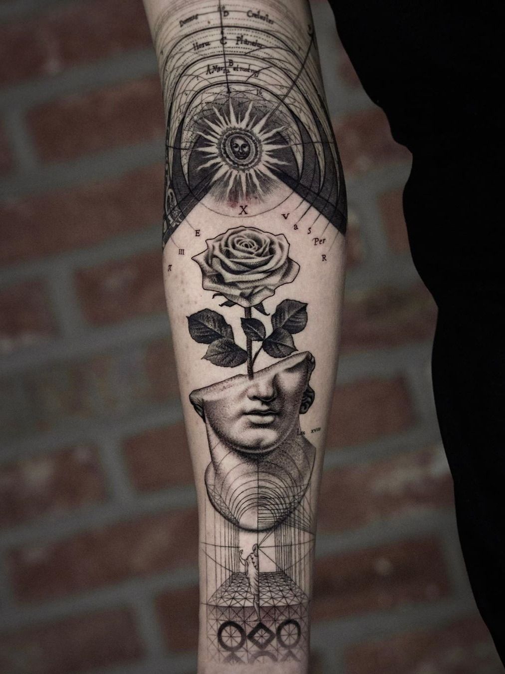 The magic of geometry in realistic tattoos by Evan Summers  iNKPPL  Cool  tattoos Greek tattoos Atlas tattoo