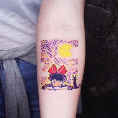 Kiki tattoo by radnetwork #radnetwork #kiki #jiji #kikisdeliveryservice #witch #StudioGhibli #anime #manga #movie