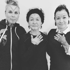 From Maya's IG: "Today we got interviewed at Greenlandic Broadcasting together with this amazing warrior Aaju Peter. #kakkiornerit #kalaallitnunaat #inuitcultureandtradition #inuitattootradition #greenlandicwomen "