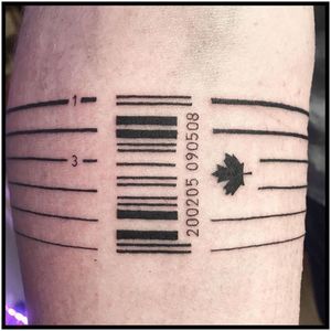 Barcode tattoo by collybopink #collybopink #barcodetattoo #barcode #lines #linework