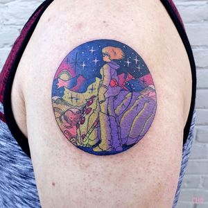 Nausicaa tattoo by Cho Tattooer #ChoTattooer #nausicaa #color #ohmu #stars #scifi #surreal #StudioGhibli #anime #manga #movie