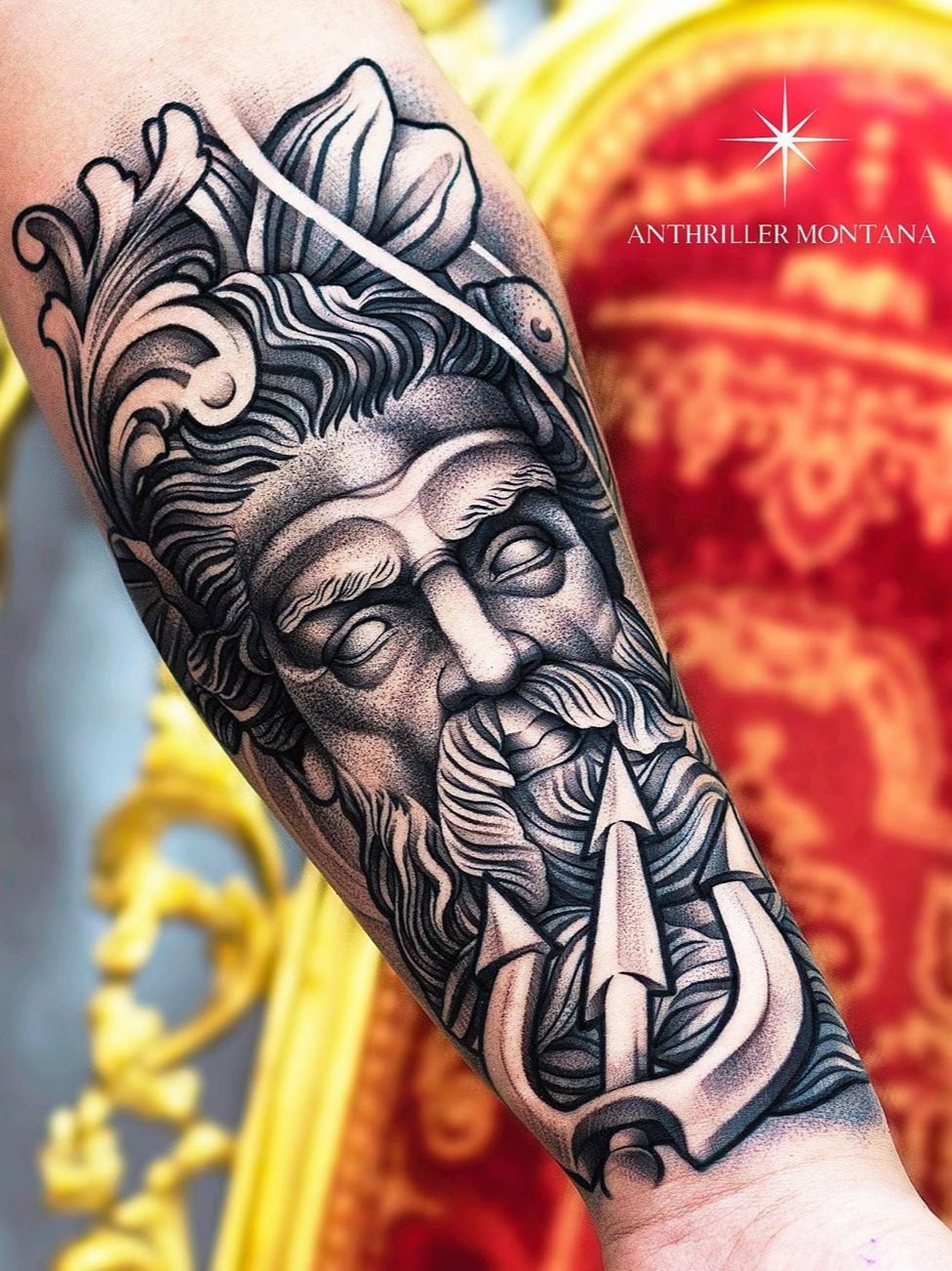 Greek God Poseidon Tattoo - Ace Tattooz