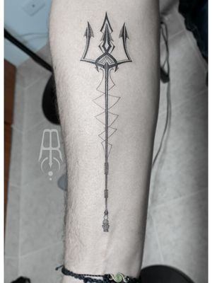 Trident tattoo by tattooar #tattooar #tridenttattoo #trident #illustrative #fineline #minimal #forearm