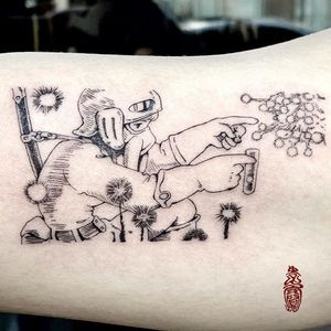 Nausicaa tattoo by saili ink #sailiink #nausicaa #spores #nature #StudioGhibli #anime #manga #movie #linework #fineline #illustrative