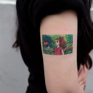 Arrietty tattoo by soosoo tattoo #soosoo #arrietty #flower #floral #nature #StudioGhibli #anime #manga #movie 