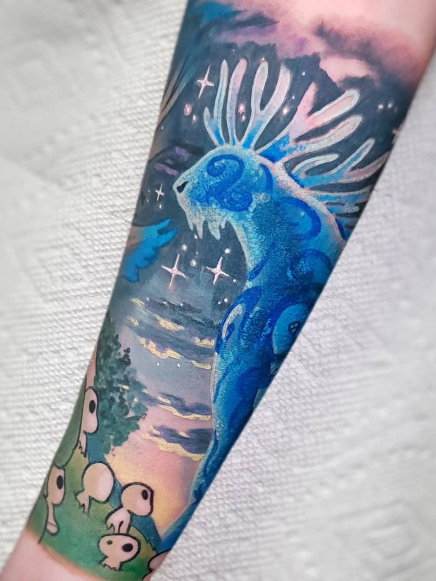 Forest Spirit from Princess Mononoke by Ashley Thomas  Echelon Tattoo in  Midvale UT  rtattoos