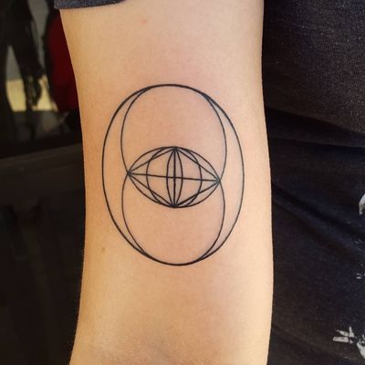 vesica piscis tattoo by 2 can sam #2cansam #vesicapiscis #circles #sacredgeometry