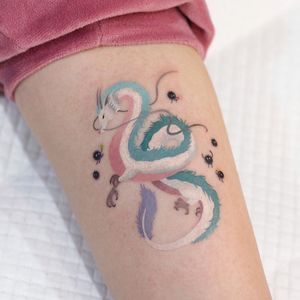 Haku tattoo by Saegeem #Saegeem #haku #hakutattoo #dragon #Japanesespirit #rivergod #water #deity #SpiritedAway #StudioGhibli #anime #manga #movie