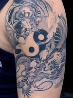 Yin Yang Tiger Dragon tattoo by oleg turyanskiy #olegturyanskiy #YinYangtattoos #YinYang #Chinese #symbol 