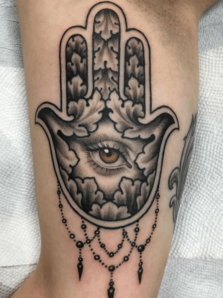 Hamsa tattoo by Cory James at Taste of Ink in Austin, TX. : r/tattoos