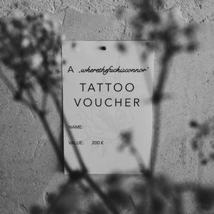 Tattoo voucher by wherethefuckisconner #wherethefuckisconnor #tattoovoucher #supporttattooists #supportartists #tattooart #tattoovoucher #tattoomerch #tattooinspo