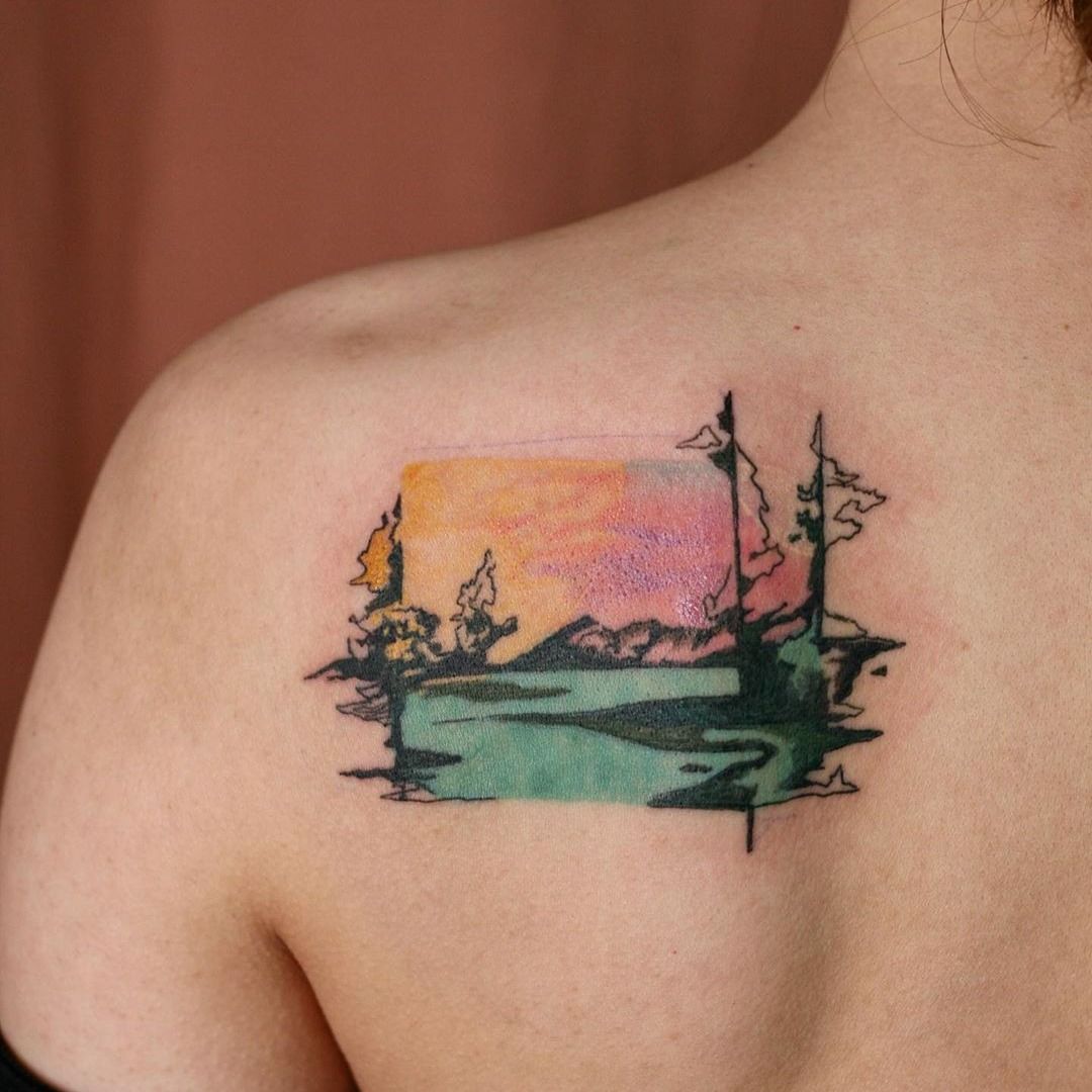 1603 Tattoo Collective  Sunset water color tattoo by Marcus Lund Call to  set up a consult  813 2471603 tattoosofinstagram pretty tattooartist  watercolor watercolortattoo sunset sunsettattoo  فیسبوک