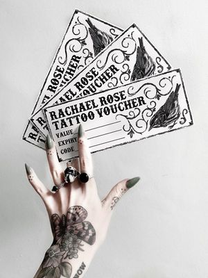 Tattoo voucher by Rachel Rose #RachelRose #supporttattooists #supportartists #tattooart #tattoovoucher #tattoomerch #tattooinspo