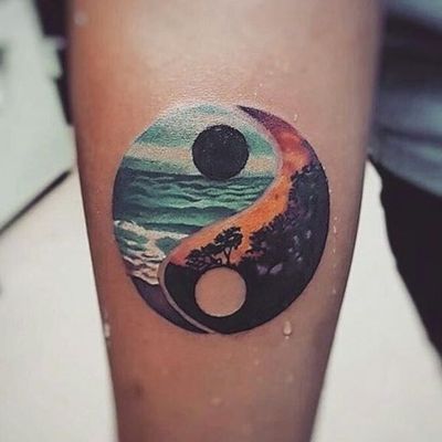 Yin yang tattoo by unknown artist #YinYangtattoos #YinYang #Chinese #symbol