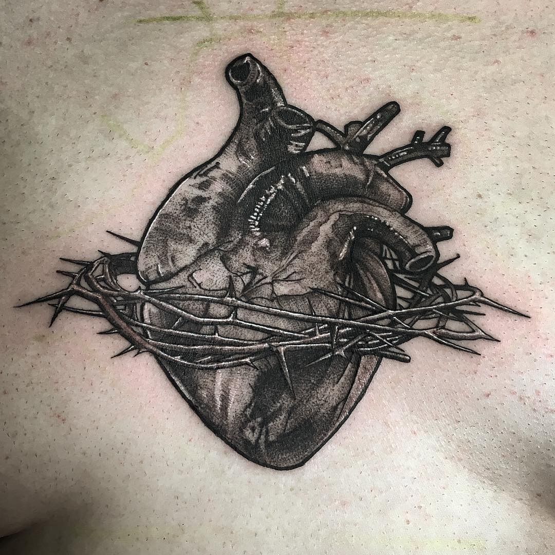 Sacred Heart Tattoo Ideas  Color and Black and Grey
