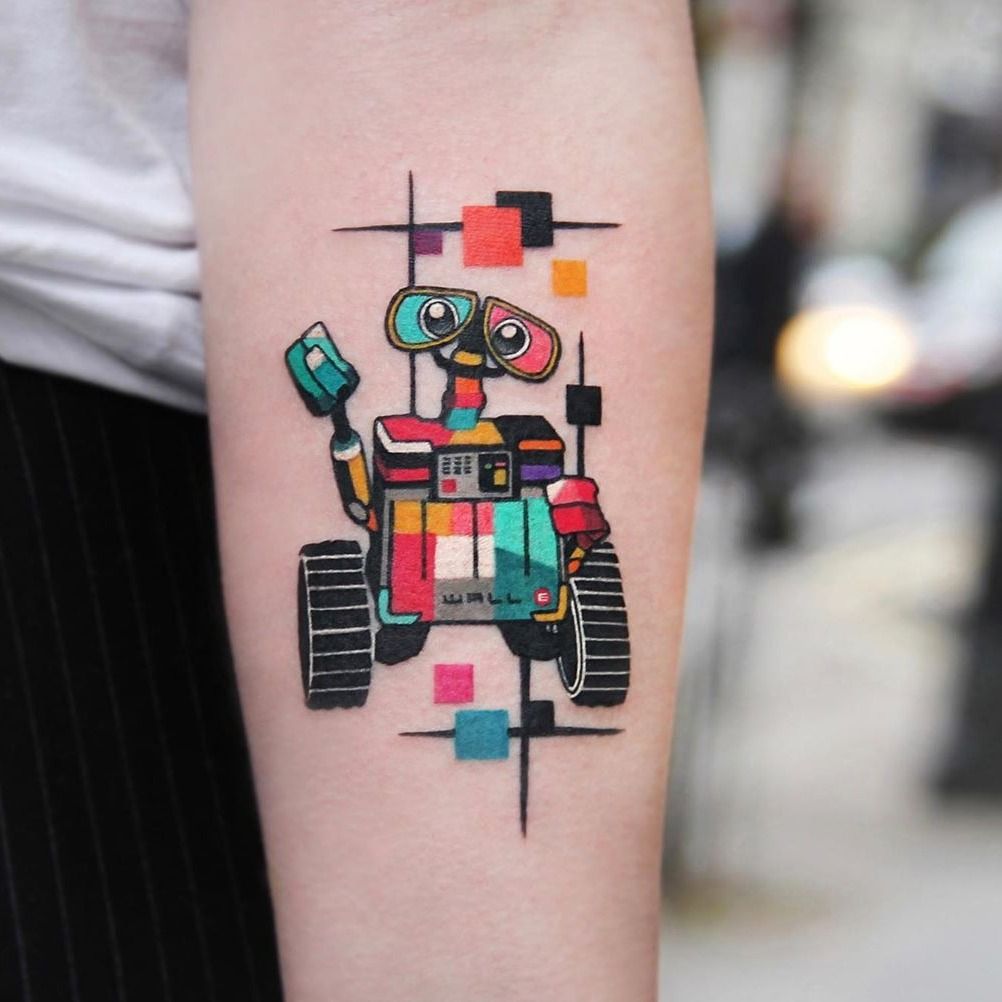WallE tattoo located on the thigh
