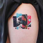 Great Wave of Kanagawa tattoo by Polyc SJ #PolycSJ #seoul #korea #color #watercolor #popart #newschool #greatwave #wave #japaneseinspired