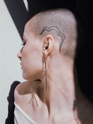 Client photo of a healed tattoo by #JessicaRubbish #JessicaRubbish #abstract #shape #scalp #sidehead #healedtattoo #tattoohealed 