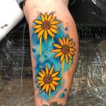 Feita por Sandro Secchin #SandroSecchin #tatuadoras #tatuadores #artistas #estudios #girassol #sunflower #aquarela #watercolor