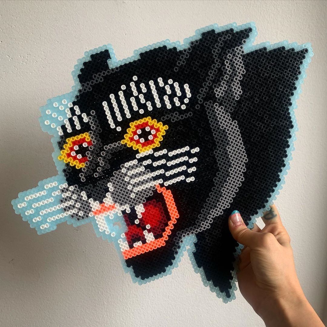 black panther perler bead pattern