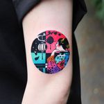Geisha tattoo by Polyc SJ #PolycSJ #seoul #korea #color #watercolor #popart #newschool #geisha #lantern #floral 