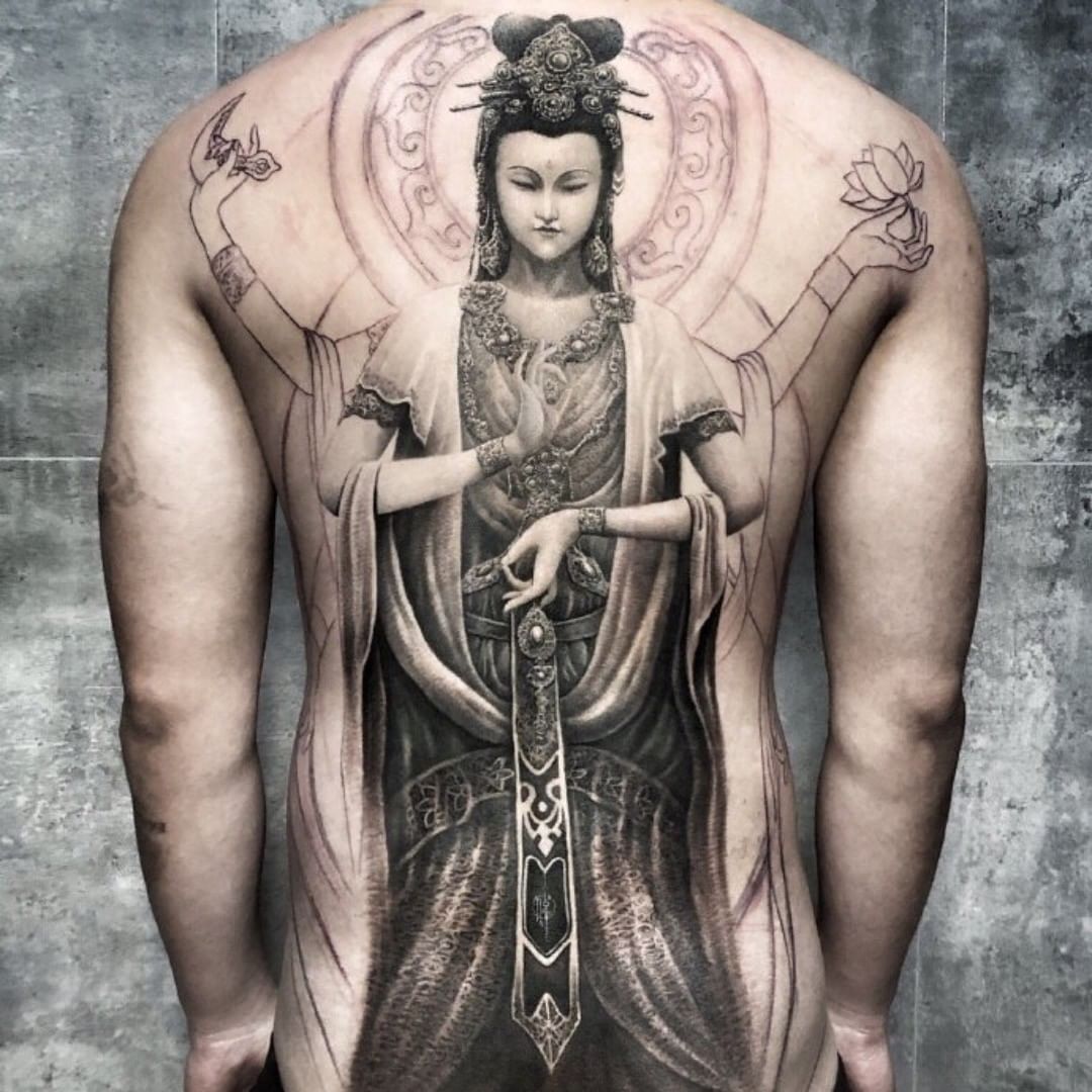 Tattoo uploaded by Justine Morrow • Female bodhisattva tattoo by  chongweitattoo #chongweitattoo #buddhisttattoo #buddhatattoo #buddhism  #buddha #bodhisattva • Tattoodo