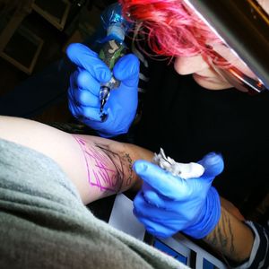 Cee Burgundy tattooing #CeeBurgundy