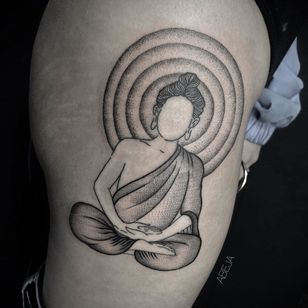 Buddha tattoo by Abeja #Abeja #buddhisttattoo #buddhatattoo #buddhism #buddha