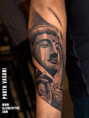 Buddha tattoo by Parth Vasani #ParthVasani #buddhisttattoo #buddhatattoo #buddhism #buddha