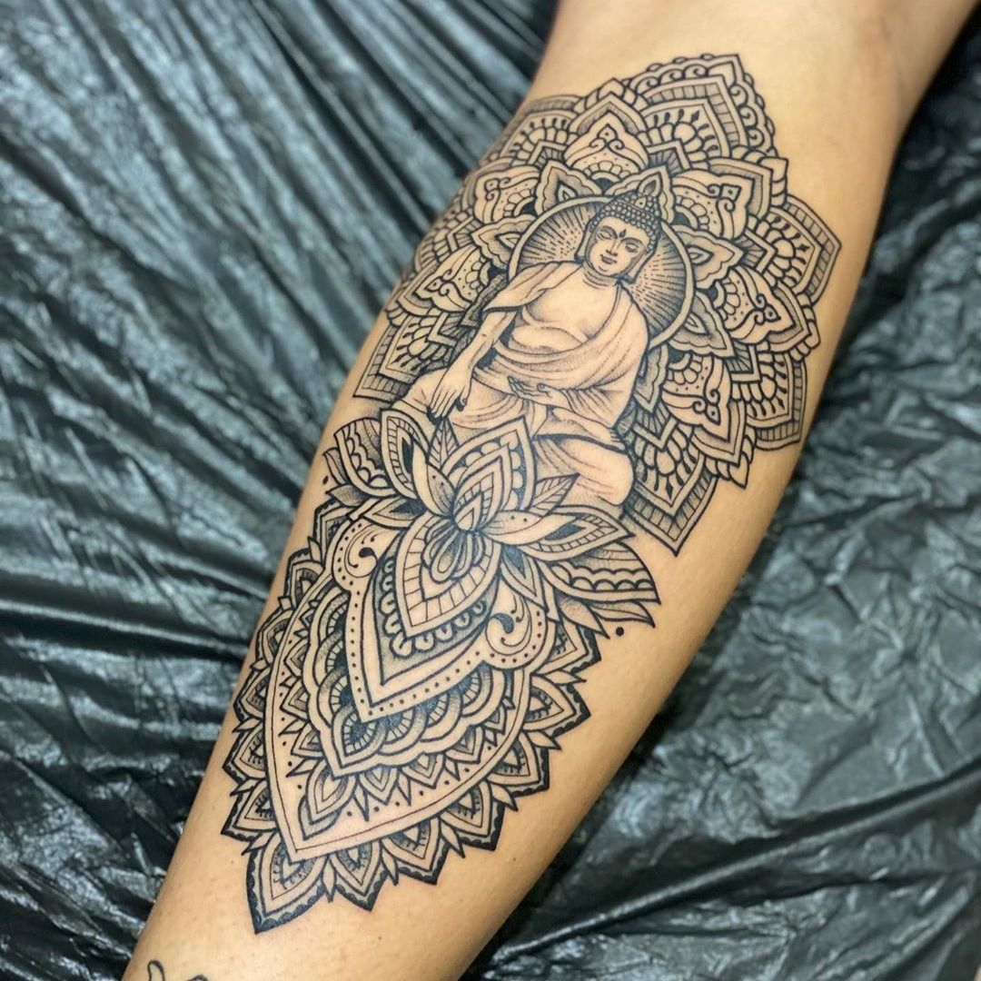 Tattoo uploaded by Tattoodo • Buddha tattoo by rubens rodrigues  #rubensrodrigues #buddha #buddhism #buddhist #unalome #lotus • Tattoodo