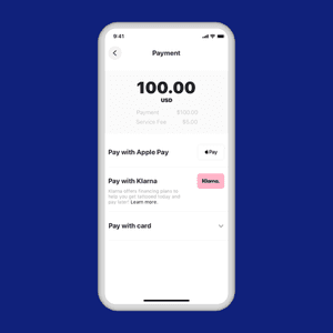 Clients can now finance their payments through Klarna.