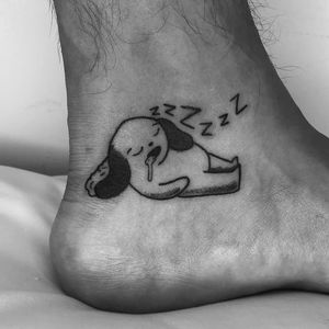 Sleeping tattoo by Chelsea Cortes aka xelkopt #ChelseaCortes #xelkopt #sleeping #zzz #dog