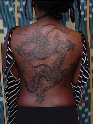 Dragon tattoo by Victor J Webster #VictorJWebster #dragon #illustrative #japanese #japaneseinspired