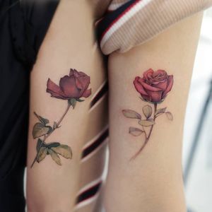 Flower tattoo by Grey Un #GreyUn #watercolor #realism #color #koreanartist #rose #matchintattoo