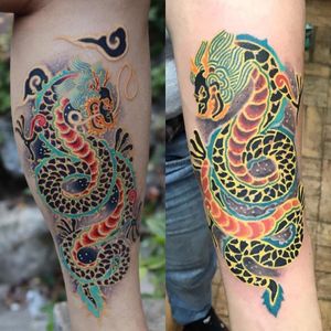 Original tattoo on the left by Pitta Kkm and tattoo on the right by a copycat tattooist #copycattattoo #copyingtattoos #pittakkm