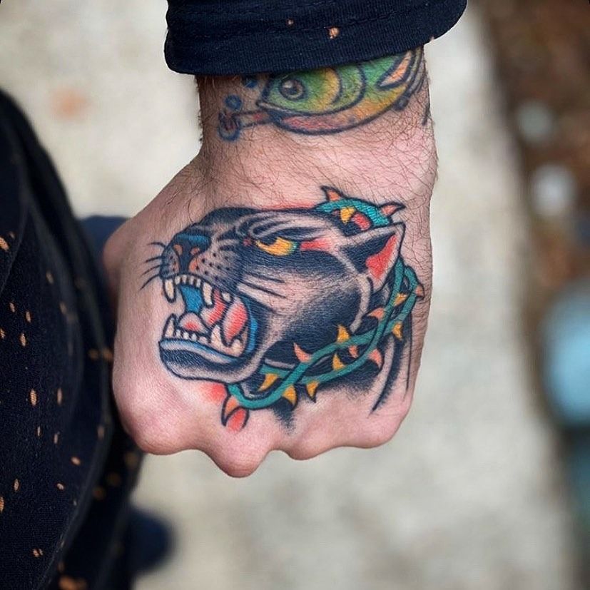 Art Immortal Tattoo  Tattoos  Nature Animal Panther  Panther Skull   Rose tattoo