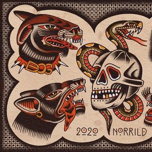 Traditional tattoo flash by Marcus Norrild #MarcusNorrild #traditional #oldschool #tattooflash #wannado